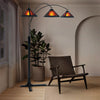 Natural Mica 3 Light Arc Floor Lamp – Espresso Wood Floor Lamp NOVA of California