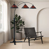 Natural Mica 3 Light Arc Floor Lamp – Espresso Wood Floor Lamp NOVA of California
