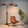 Natural Mica 3 Light Arc Floor Lamp – Espresso Wood Floor Lamp NOVA of California
