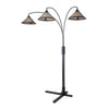 Natural Mica 3 Light Arc Charcoal Gray Wood - Floor Lamp Floor Lamp NOVA of California