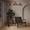 Natural Mica 3 Light Arc Floor Lamp – Espresso Wood Floor Lamp NOVA of California