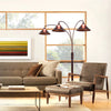 Natural Mica 3 Light Arc Floor Lamp – Espresso Wood Floor Lamp NOVA of California