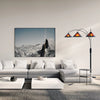Natural Mica 3 Light Arc Floor Lamp – Espresso Wood Floor Lamp NOVA of California