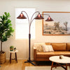 Natural Mica 3 Light Arc Floor Lamp – Espresso Wood Floor Lamp NOVA of California