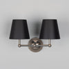Busan Modern Brass Double Wall Light Sconce Mullan Lighting Antique Silver