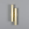 Royce Modern Reeded Double Wall Light Wall Sconce Mullan Lighting Polished Brass
