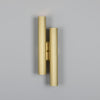 Royce Modern Reeded Double Wall Light Wall Sconce Mullan Lighting Satin Brass