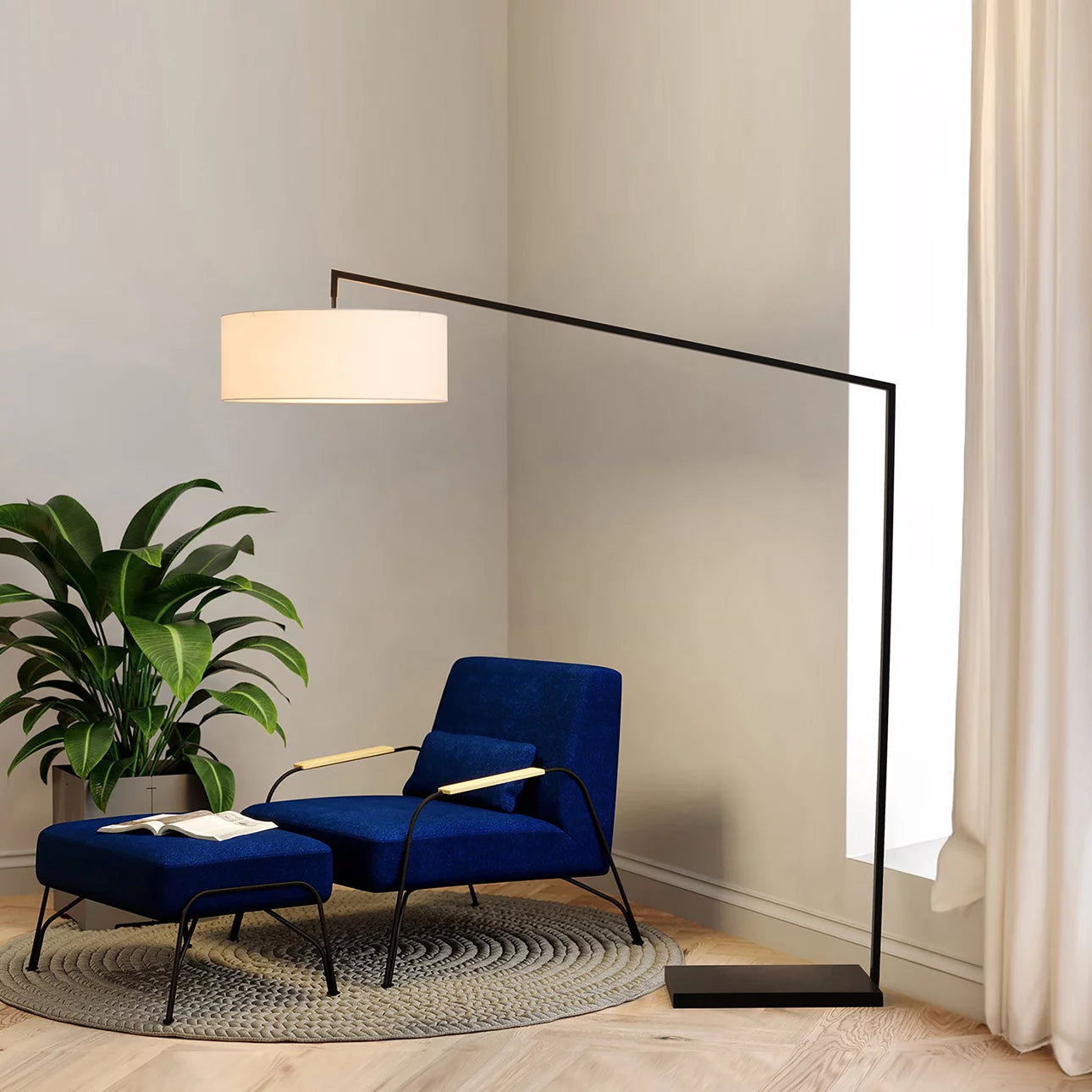 Stretch Arc Matte Black - Floor Lamp Floor Lamp NOVA of California   