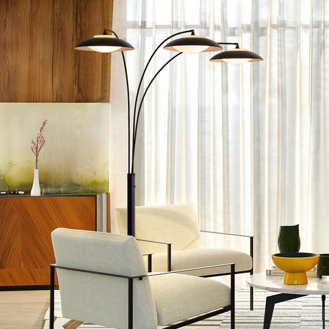 Saucer 3 Light Arc - Floor Lamp Floor Lamp NOVA of California   