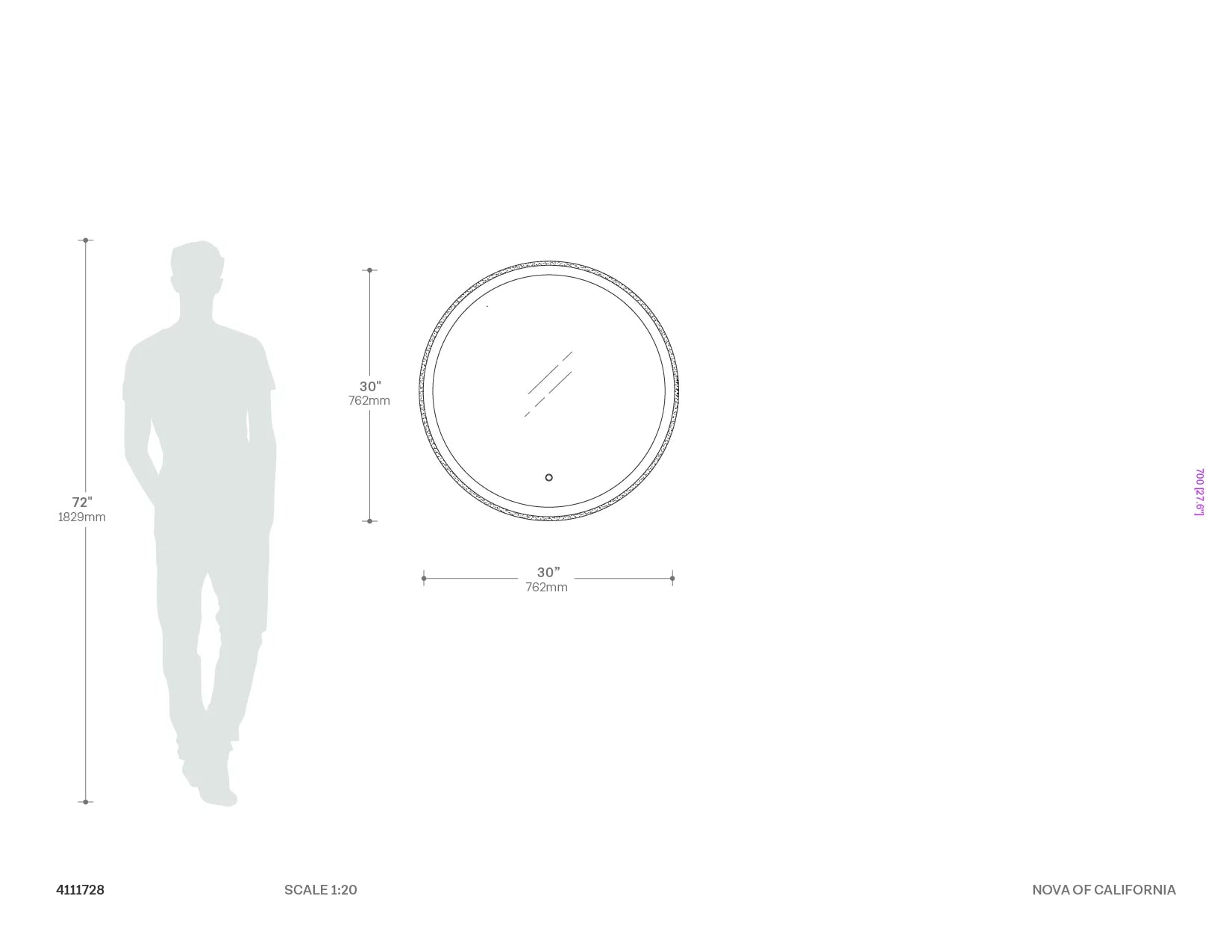 Super Star Round LED - Wall Mirror Wall Mirror NOVA of California   