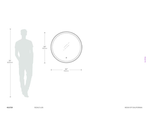Super Star Round LED - Wall Mirror Wall Mirror NOVA of California   