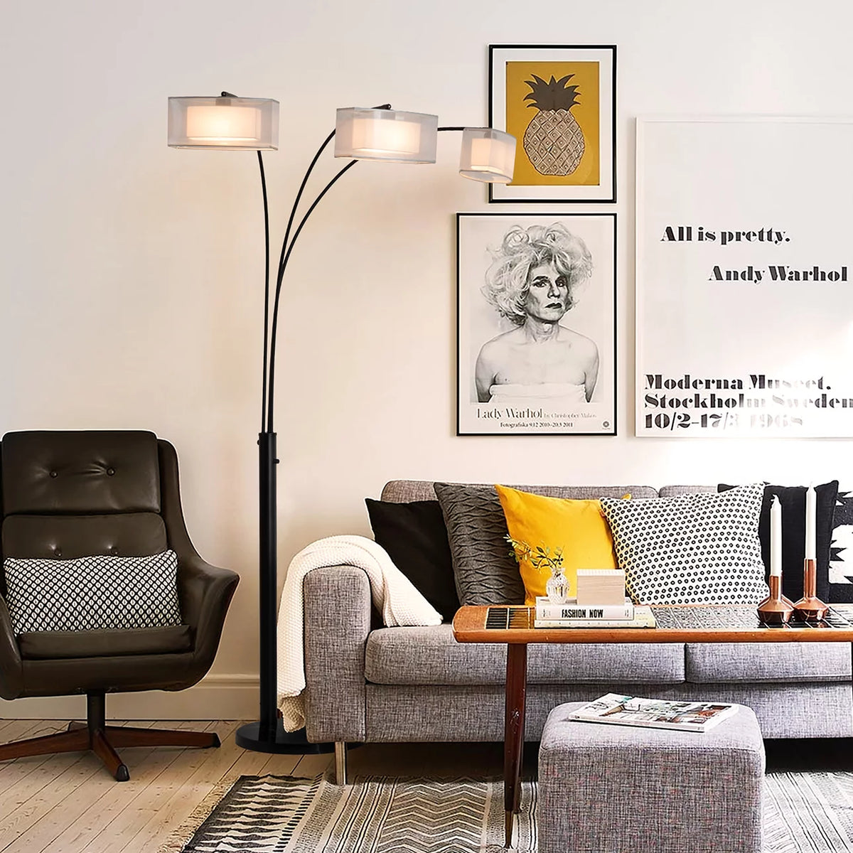 Amarillo 3 Light Arc Floor Lamp Floor Lamp NOVA of California   