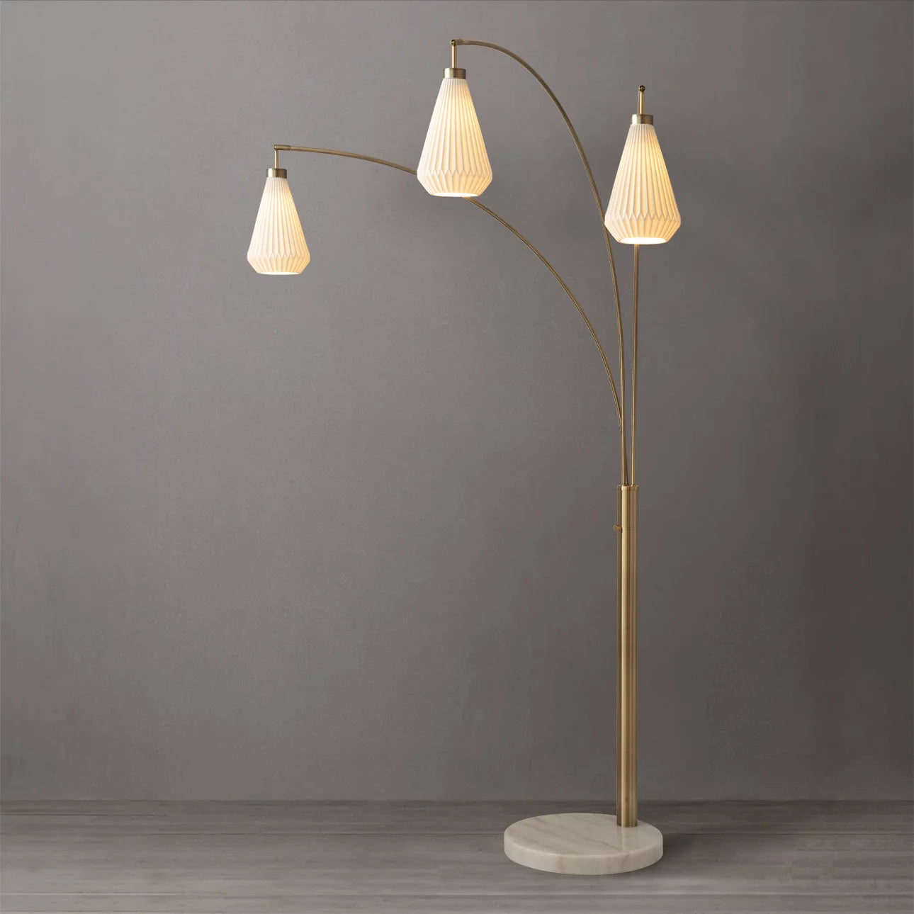 Concord 3 Light Arc Floor Lamp Floor Lamp NOVA of California   