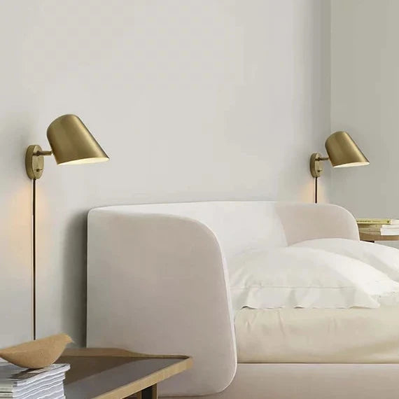 Bedroom Wall Sconces - Culver Plug-in Wall Sconce – Brushed Brass Wall Sconce NOVA of California   