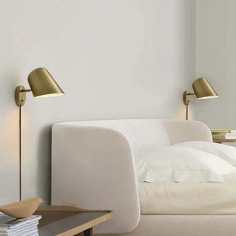 Bedroom Wall Sconces - Culver Plug-in Wall Sconce – Brushed Brass Wall Sconce NOVA of California   
