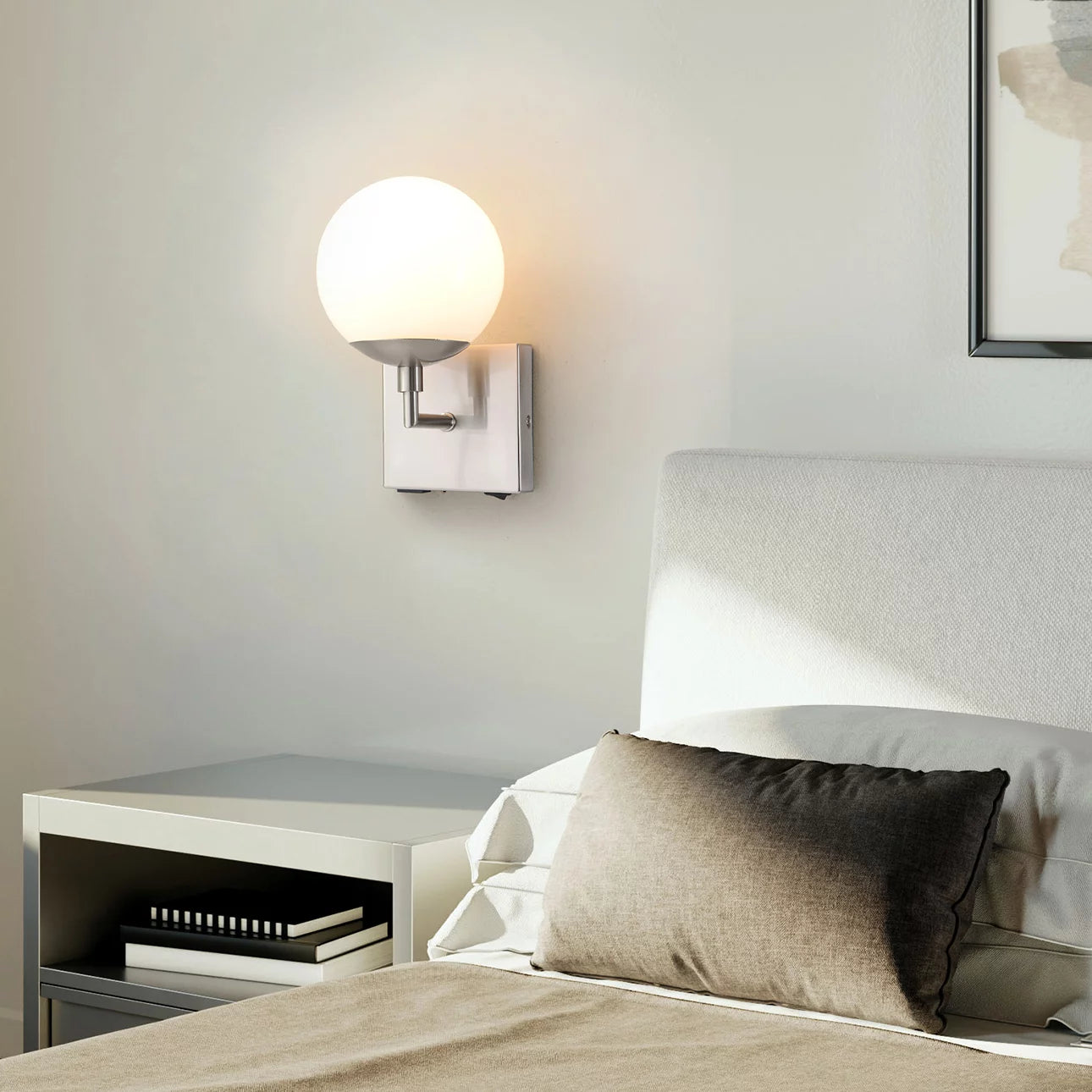 Bedroom Wall Sconces - Globe 10”, Plug-in with Rocker Switch - Wall Sconce Wall Sconce NOVA of California   