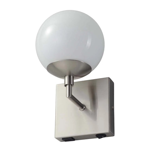 Bedroom Wall Sconces - Globe 10”, Plug-in with Rocker Switch - Wall Sconce Wall Sconce NOVA of California   