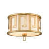 Lemuria 2 Light Flush Mount in Distressed Gold Flushmount Lucas McKearn   