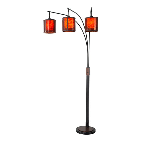 Layers Natural Mica 3 Light Arc - Floor Lamp Floor Lamp NOVA of California   