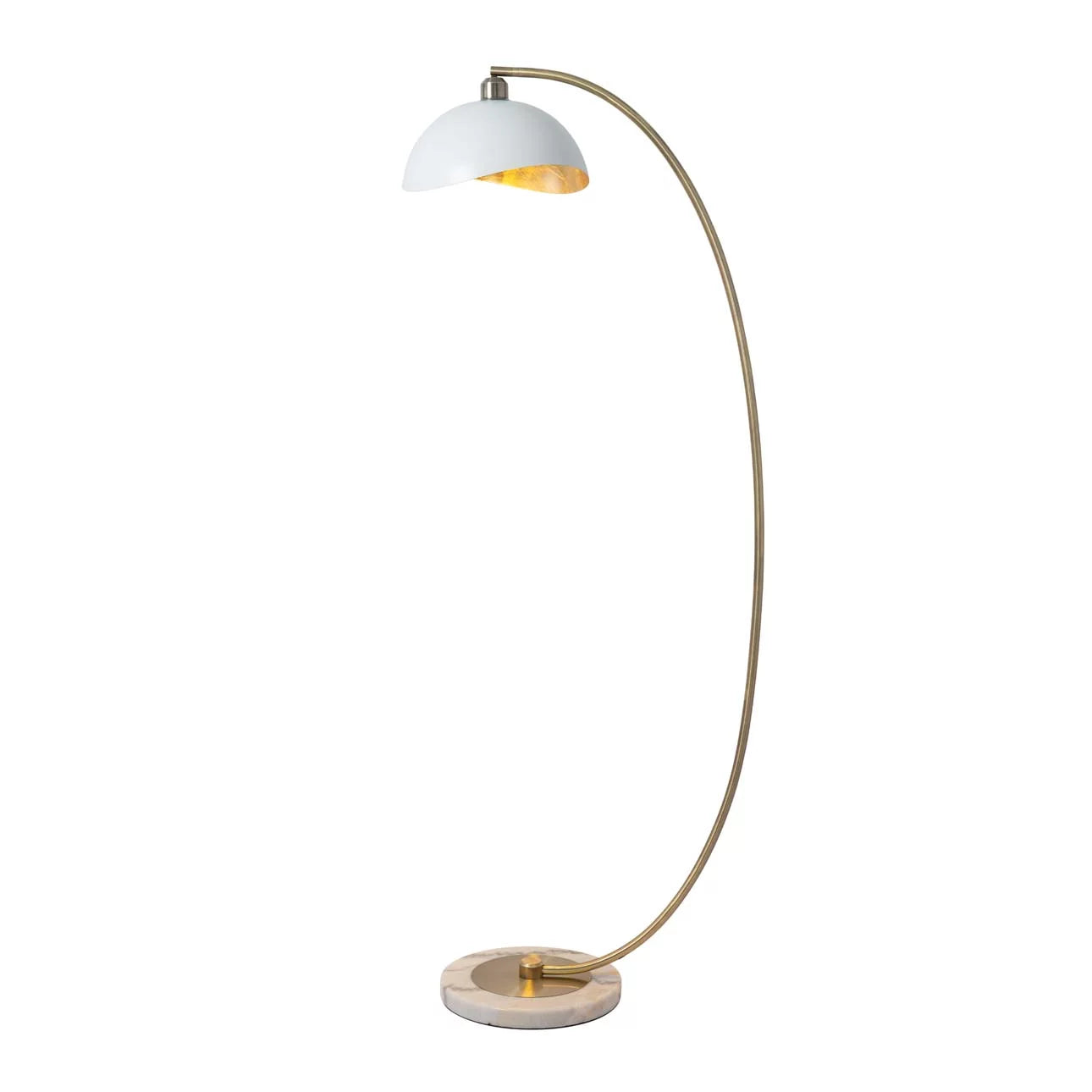 Luna Bella Chairside Arc Floor Lamp – Weathered Brass Floor Lamp NOVA of California Matte White  
