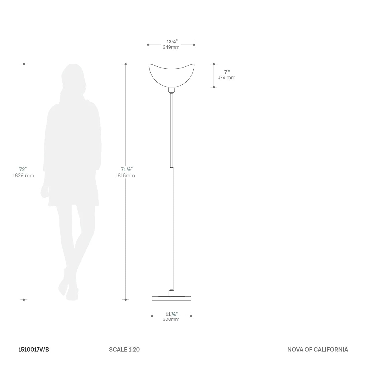 Luna Bella Torchiere - Floor Lamp Floor Lamp NOVA of California   