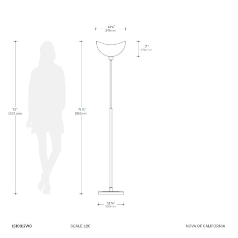 Luna Bella Torchiere - Floor Lamp Floor Lamp NOVA of California   