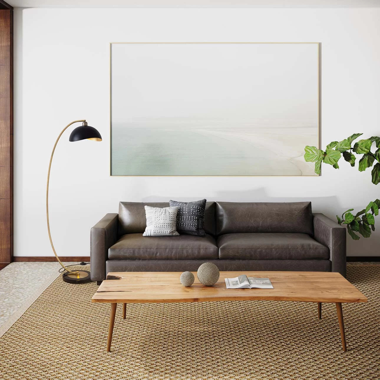 Luna Bella Chairside Arc Floor Lamp – Weathered Brass Floor Lamp NOVA of California   