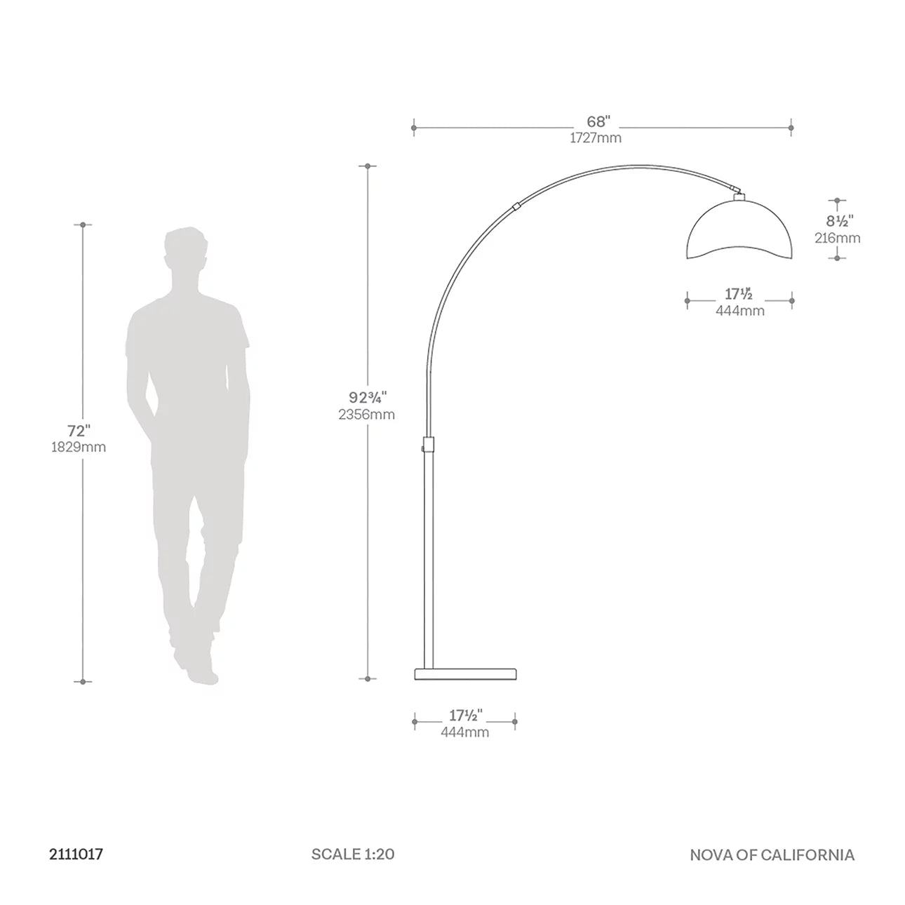 Luna Bella Arc - Floor Lamp Floor Lamp NOVA of California   