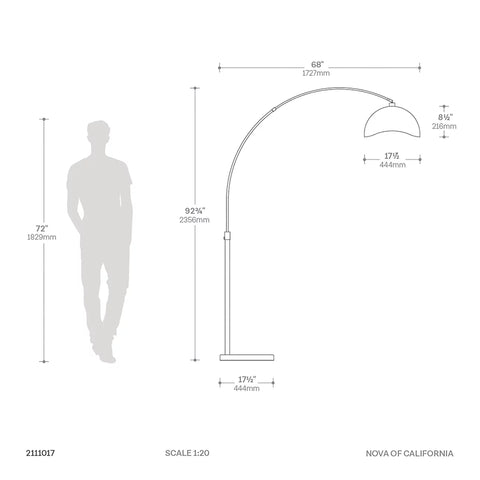 Luna Bella Arc - Floor Lamp Floor Lamp NOVA of California   