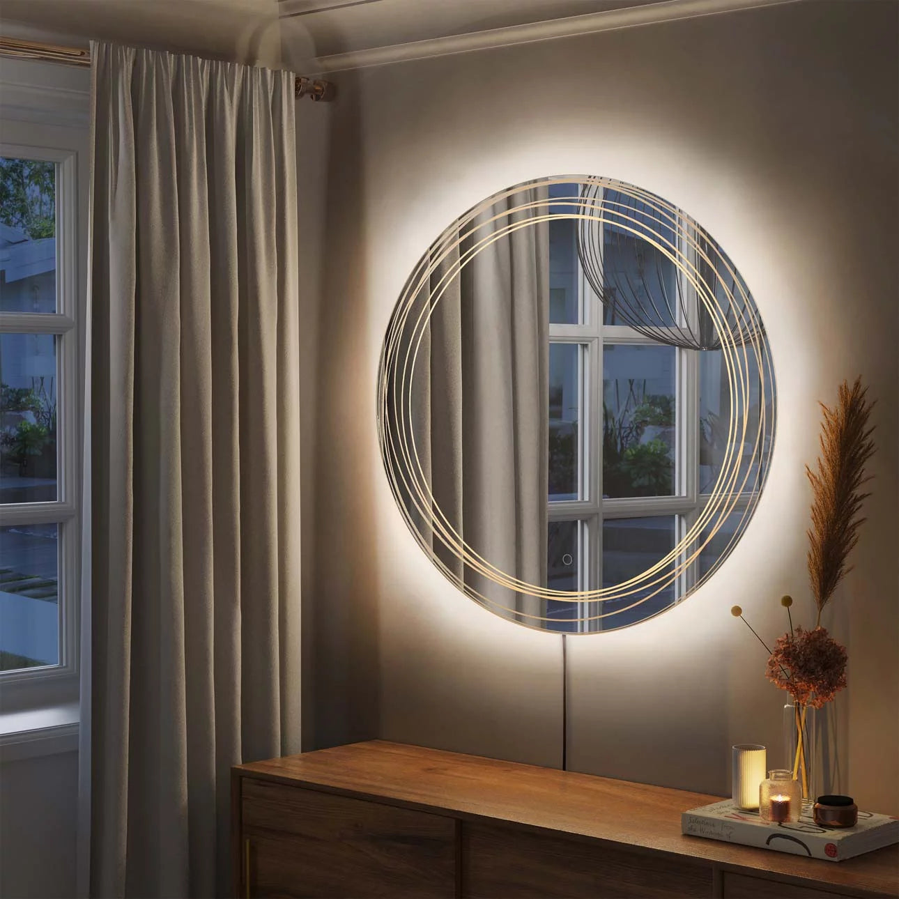 Round Backlit LED - Wall Mirror Wall Mirror NOVA of California   