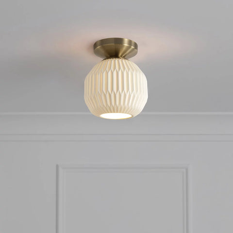 Moraga Bone Porcelain - Semi Flush Mount Flushmount NOVA of California   