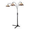 Natural Mica 3 Light Arc Charcoal Gray Wood - Floor Lamp Floor Lamp NOVA of California   