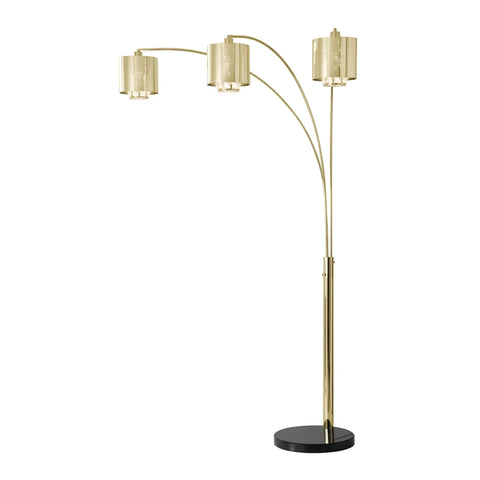 Marilyn 3 Light Arc Floor Lamp Floor Lamp NOVA of California Weathered Brass  