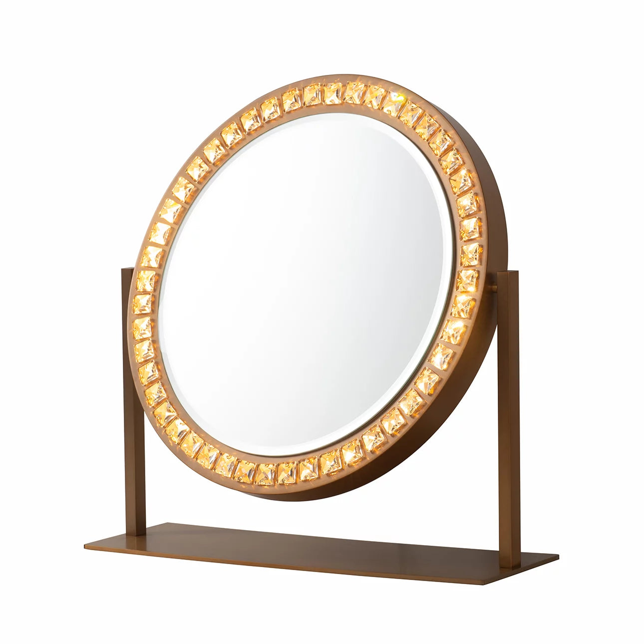 Marilyn Table Top LED Modern – Vanity Mirror Vanity Mirror NOVA of California Weathered Brass  