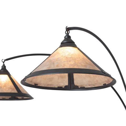 Natural Mica 3 Light Arc Charcoal Gray Wood - Floor Lamp Floor Lamp NOVA of California   