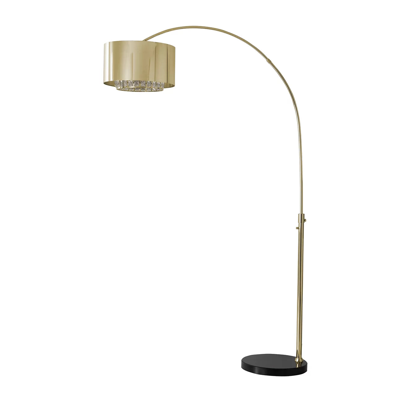 Marilyn 1 Light Arc Floor Lamp Floor Lamp NOVA of California Weathered Brass  