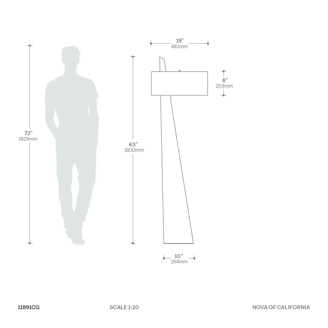 Obelisk Natural Ash Wood - Floor Lamp Floor Lamp NOVA of California   