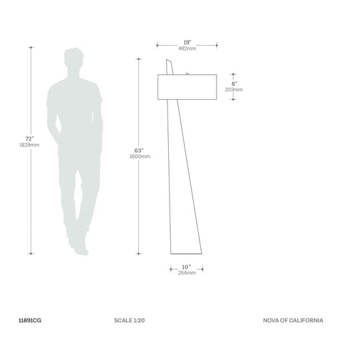 Obelisk Natural Ash Wood - Floor Lamp Floor Lamp NOVA of California   