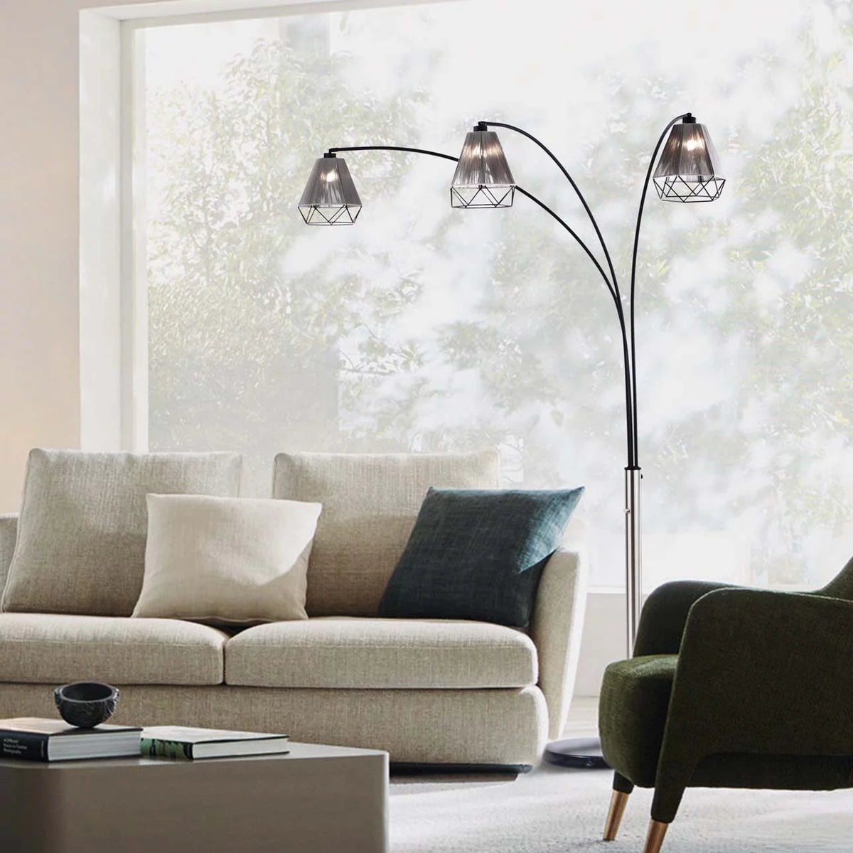 Polygon 3 Light Arc - Floor Lamp Floor Lamp NOVA of California   