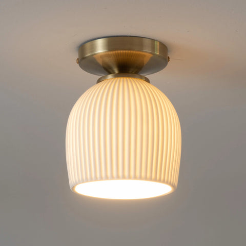 Petaluma Bone Porcelain - Semi Flush Mount Flushmount NOVA of California   