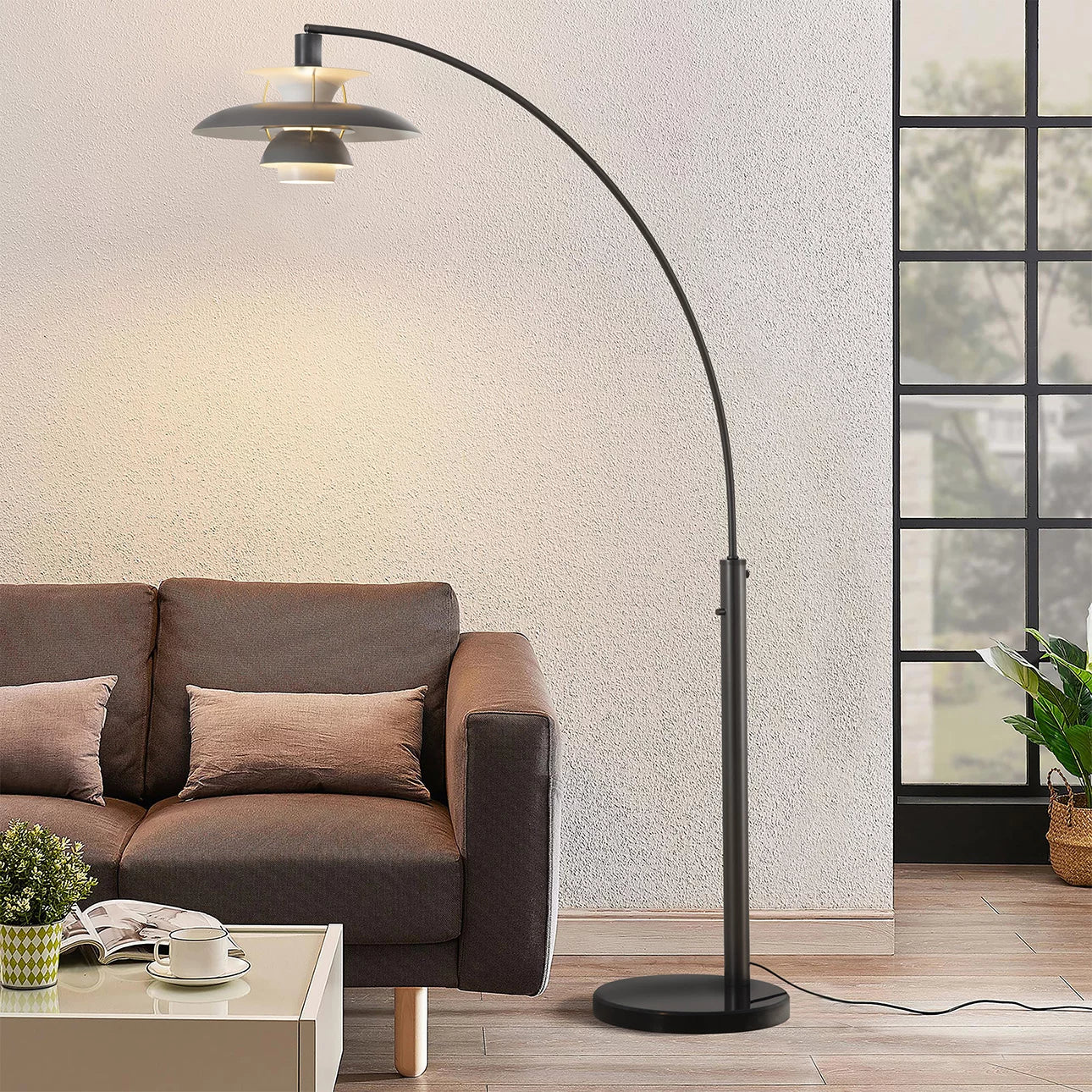 Palm Springs 1 Light Arc Floor Lamp Floor Lamp NOVA of California   
