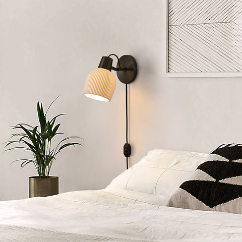 Petaluma Bone Porcelain Wall Sconce – Matte Black Wall Sconce NOVA of California   