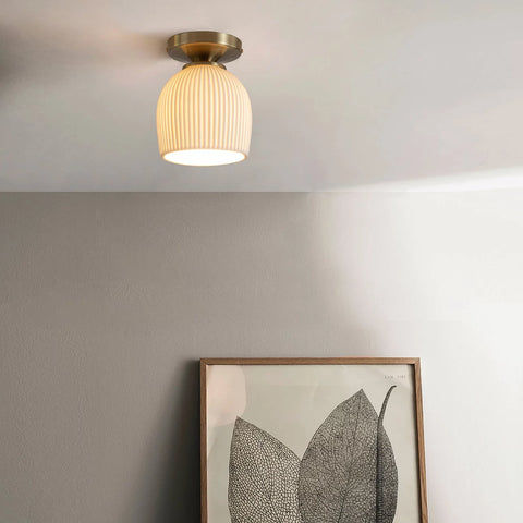Petaluma Bone Porcelain - Semi Flush Mount Flushmount NOVA of California   
