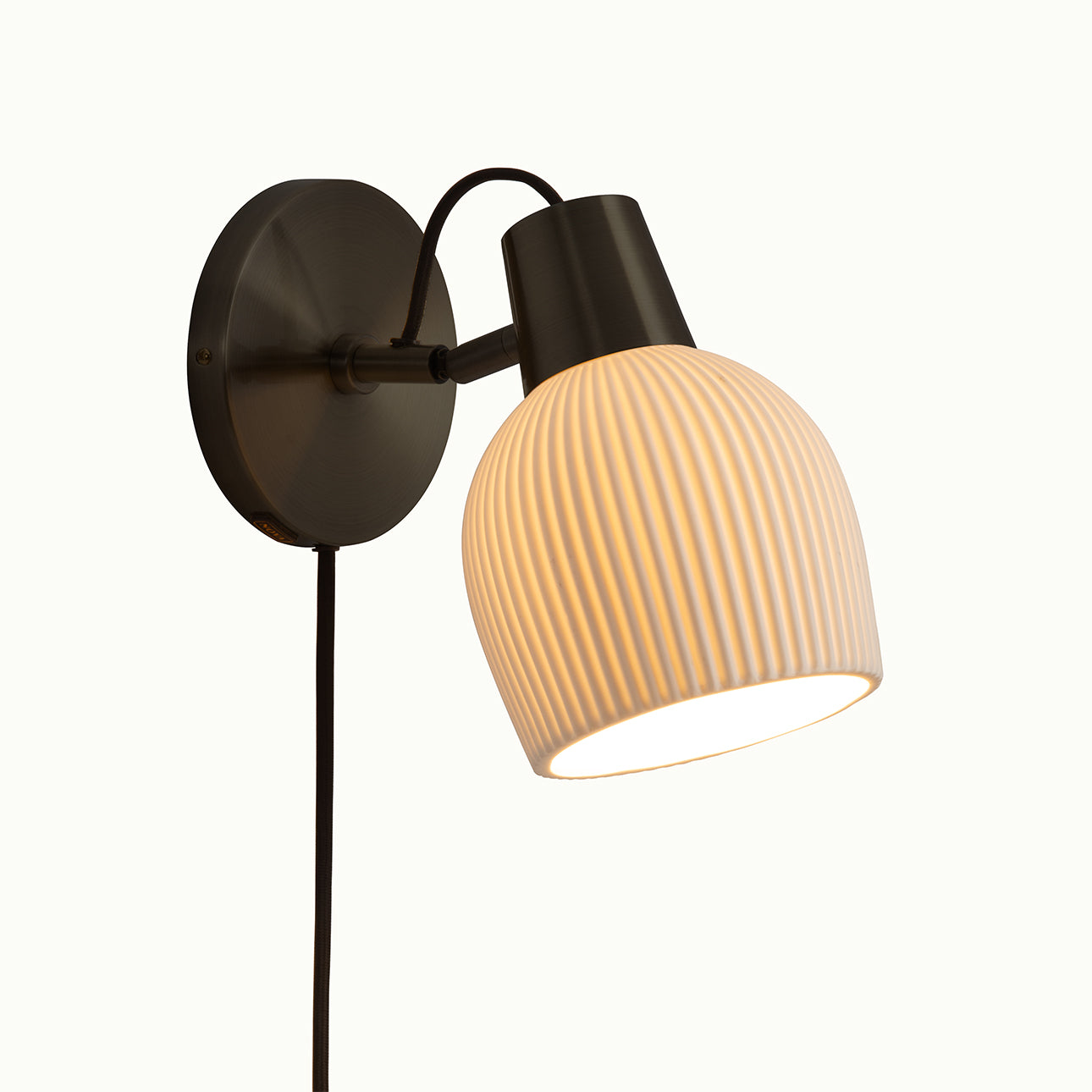 Petaluma Bone Porcelain Wall Sconce – Matte Black Wall Sconce NOVA of California   