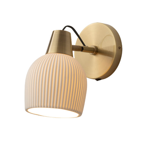 Petaluma Bone Porcelain Wall Sconce – Weathered Brass Wall Sconce NOVA of California   