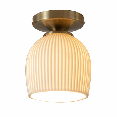Petaluma Bone Porcelain - Semi Flush Mount Flushmount NOVA of California   