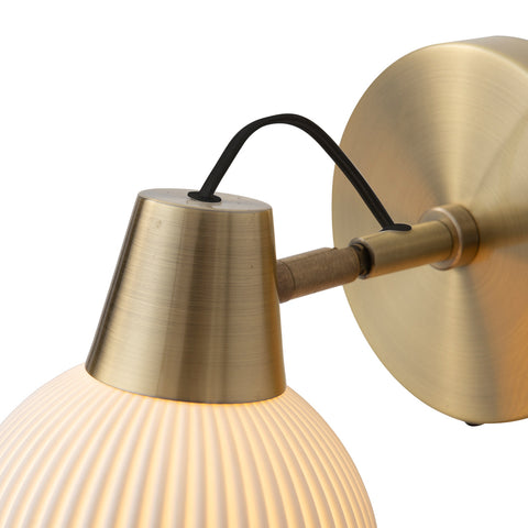 Petaluma Bone Porcelain Wall Sconce – Weathered Brass Wall Sconce NOVA of California   