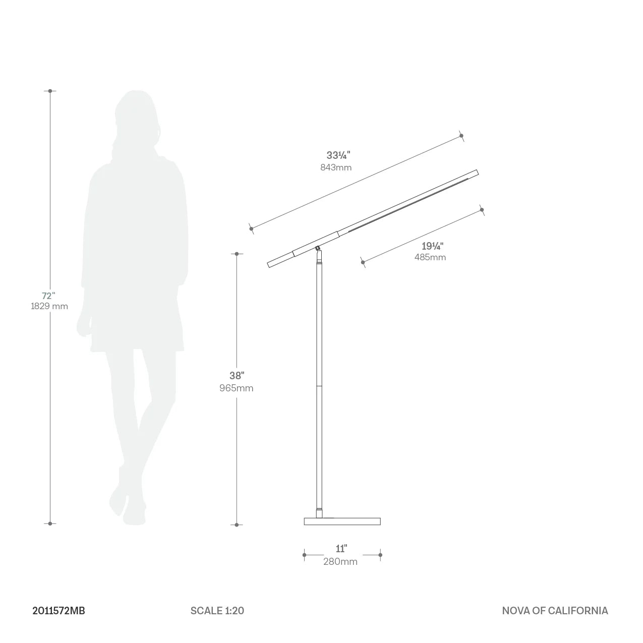 Port LED Natural Ash Wood - Floor Lamp Floor Lamp NOVA of California   