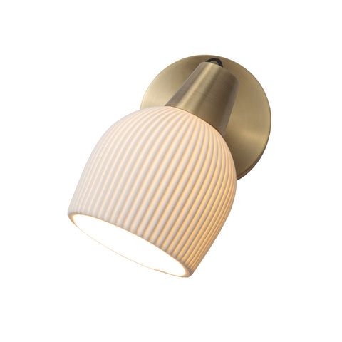 Petaluma Bone Porcelain Wall Sconce – Weathered Brass Wall Sconce NOVA of California   