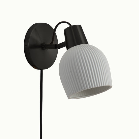 Petaluma Bone Porcelain Wall Sconce – Matte Black Wall Sconce NOVA of California   